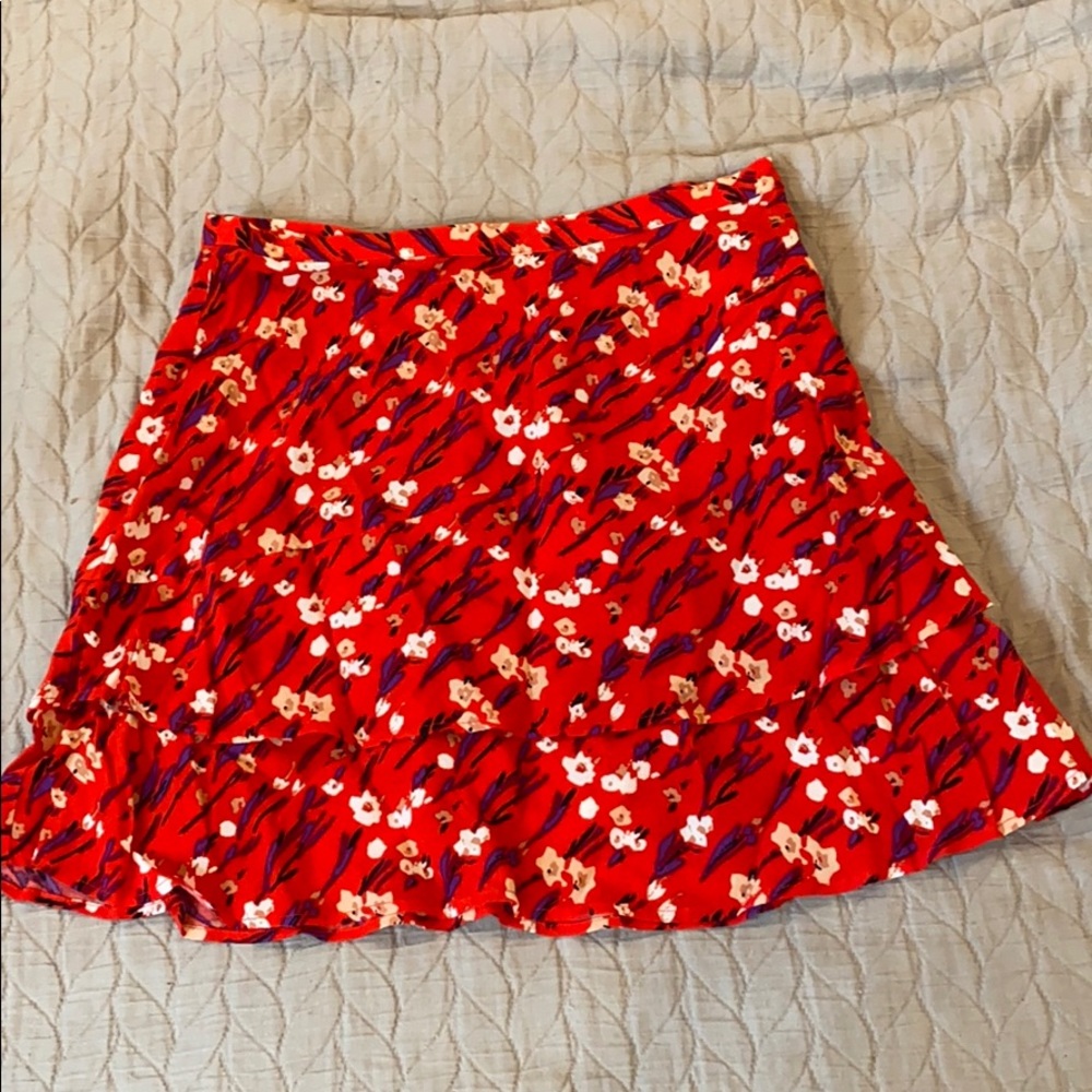 Eleven Paris red floral skirt